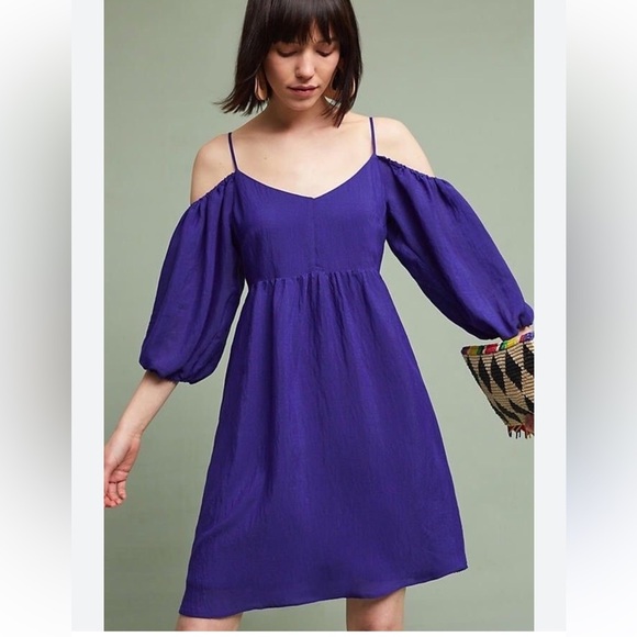 Anthropologie Moulinette Soeurs Carina Open-Shoulder Mini Dress - Picture 1 of 11